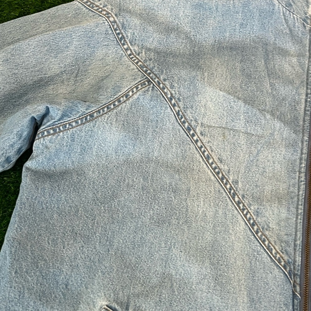 VTG Embroidered Blair Denim Quilted Lined Floral Flower Blue Jacket Womens XL - Picture 3 of 15